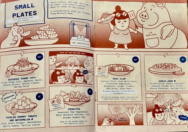 Dumpling Darlings New Bahru menu