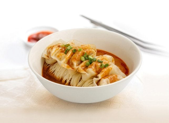 Noodle with Shrimp & Pork Wantons in Peanut Sesame Sauce