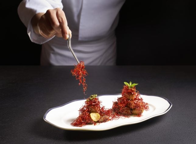 Sautéed diced Wagyu beef with Sichuan peppercorn and chilli