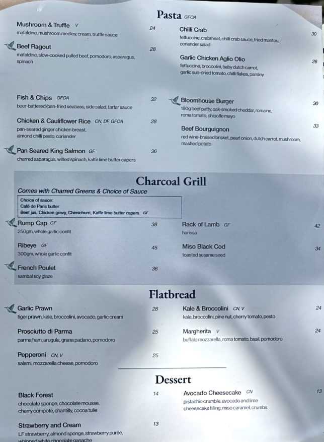Bloomhouse by Little Farms Menu Botanic Gardens