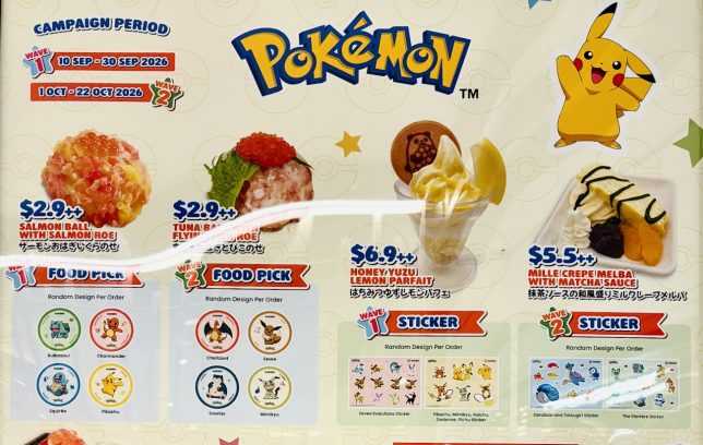 Sushiro Pokemon Collaboration Singapore Campaign gifts