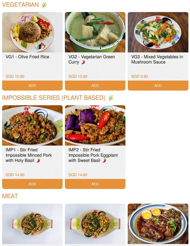 Little Elephant SG Thai Bistro Vegetarian Menu